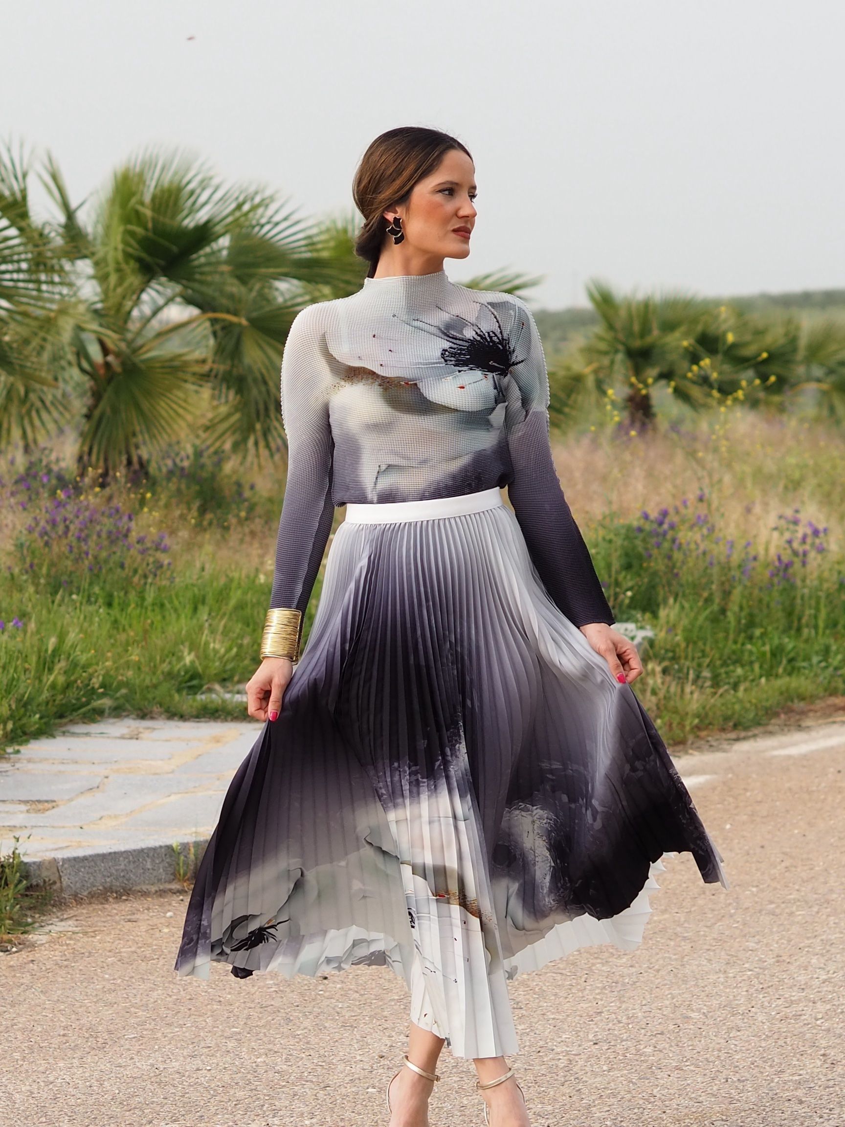 Conjunto Plisado Gris - Imagen 2