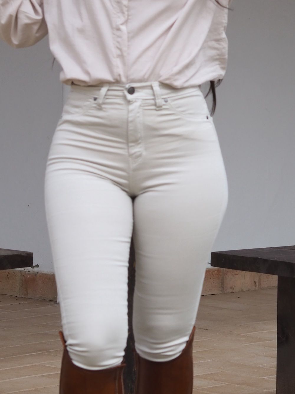 Jeans Burdeos , Marfil o Azul marino - Imagen 6