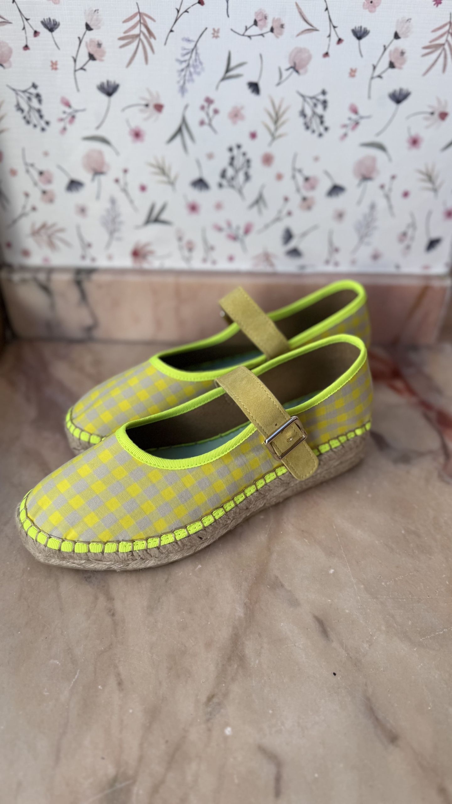 Bailarina vichy amarillo fluor