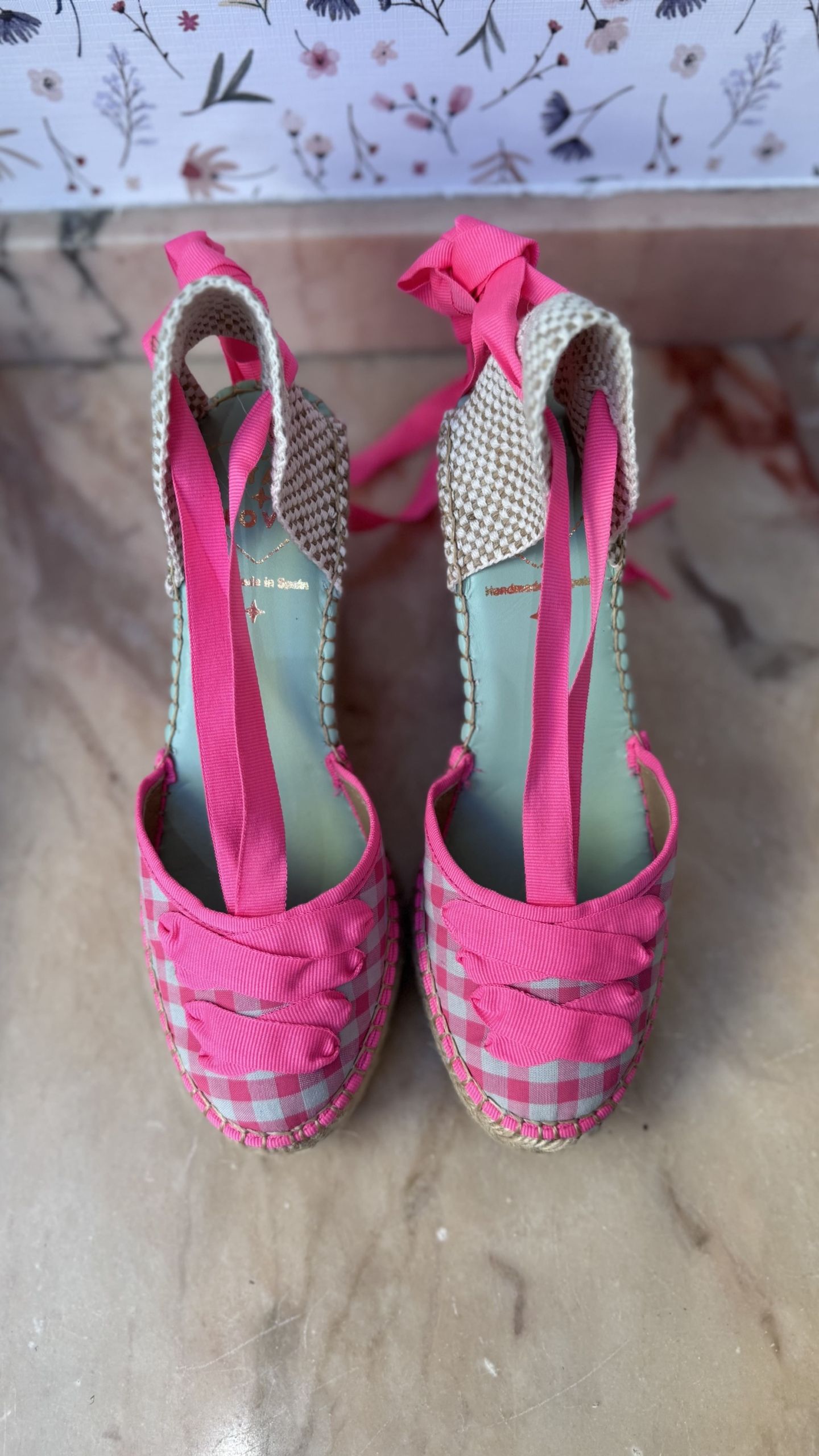 Cuña alta vichy fucsia - Imagen 4