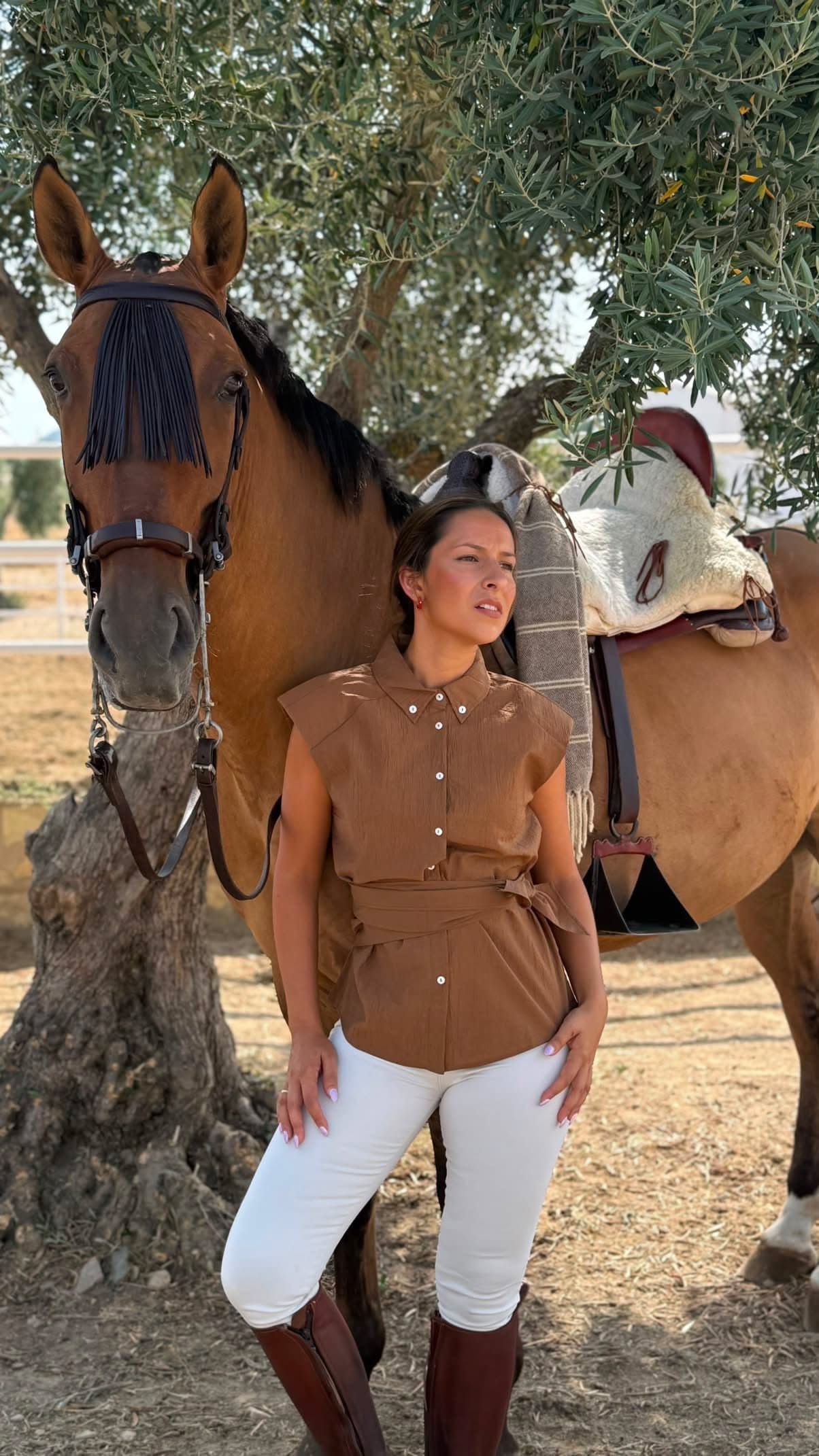 Camisa hombrera lazo