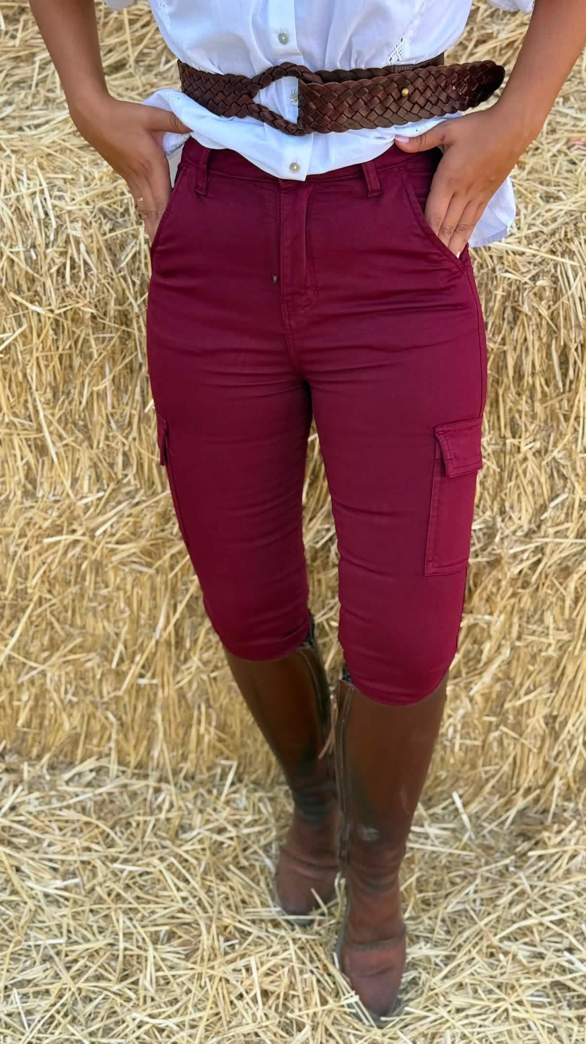 Jeans Cargo Burdeos