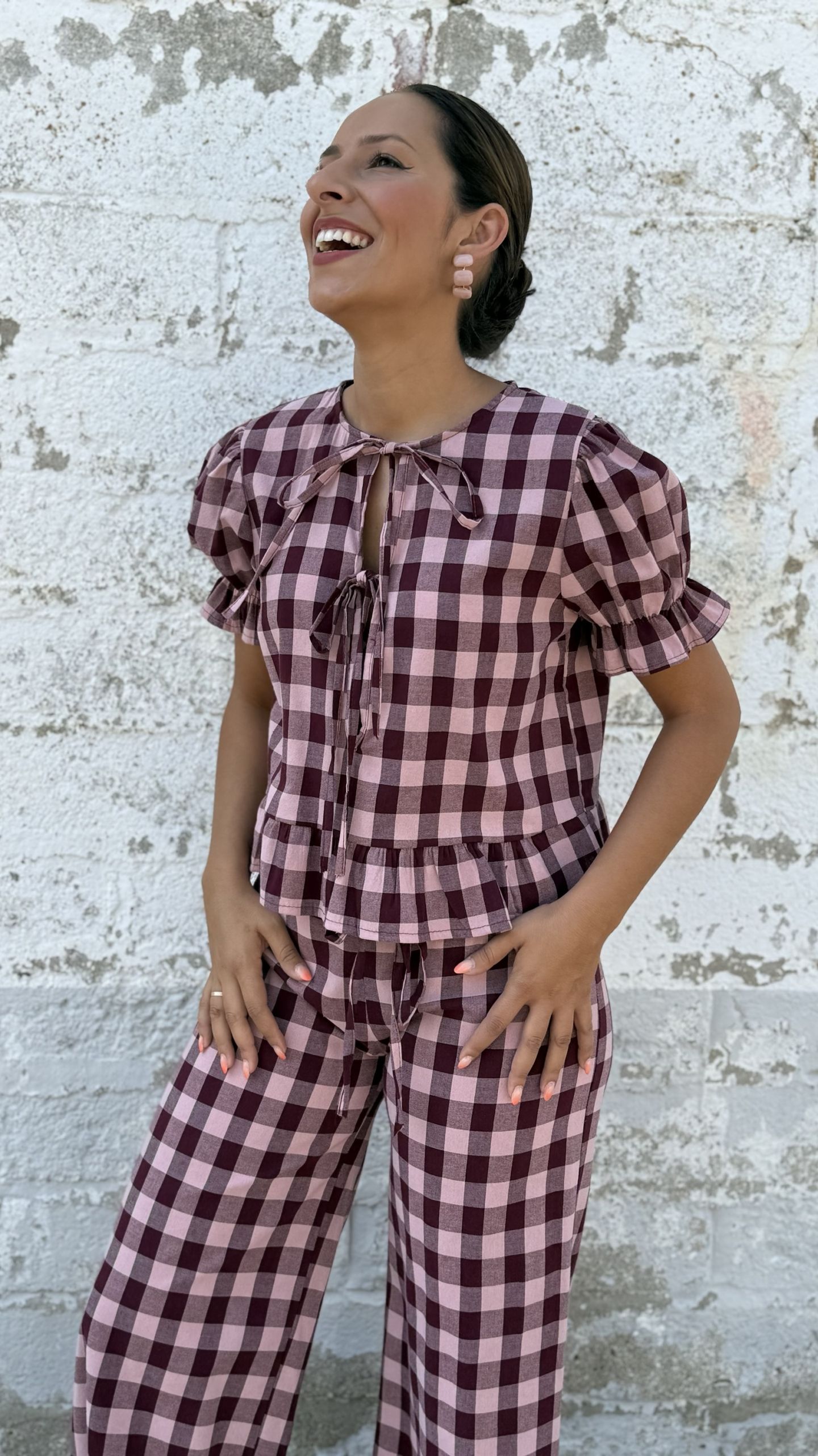 Camisa cuadros buganvilla y lila - Imagen 3