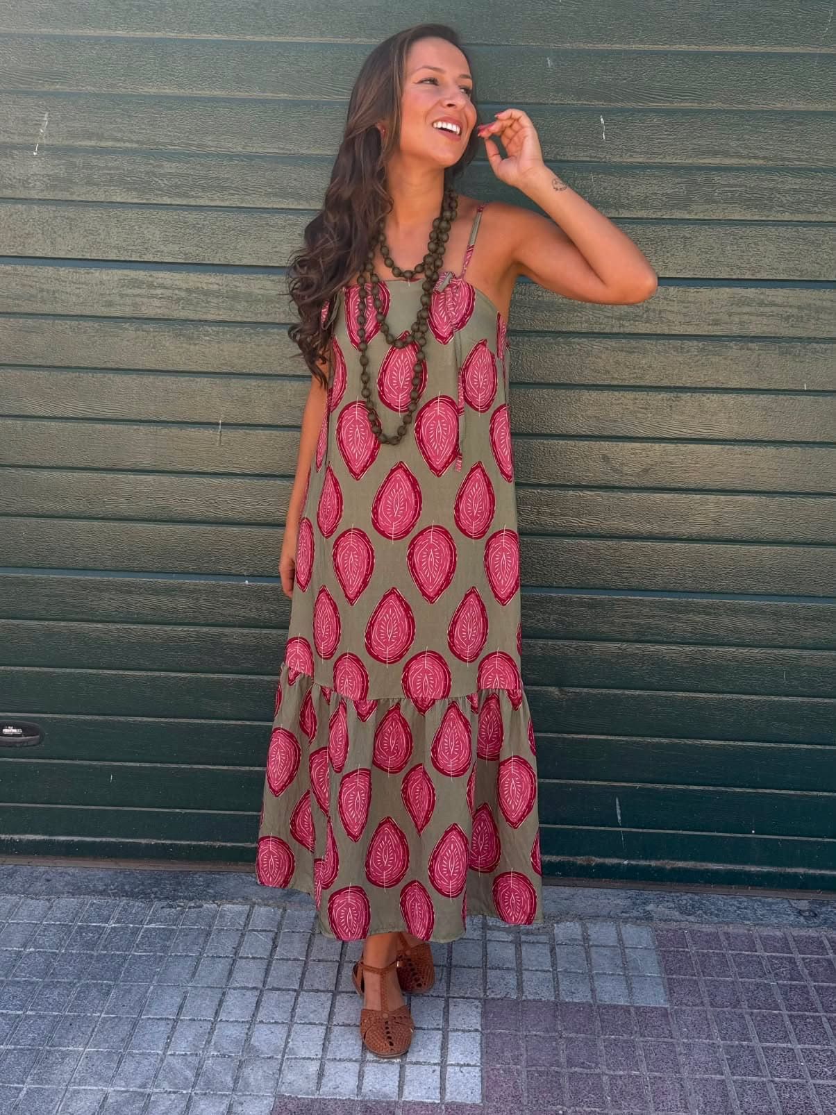 Vestido flor tirante