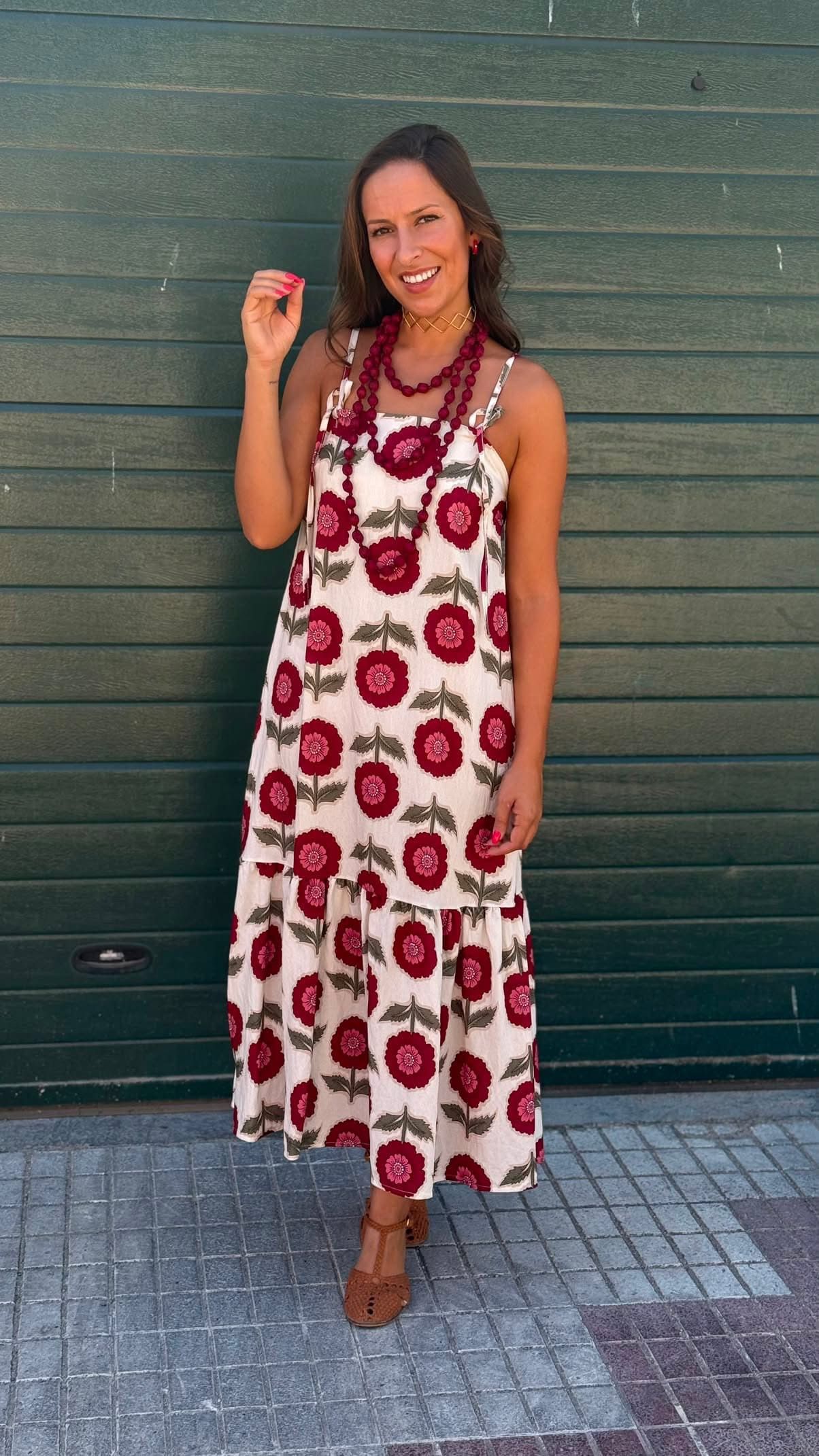 Vestido flor tirante - Imagen 2