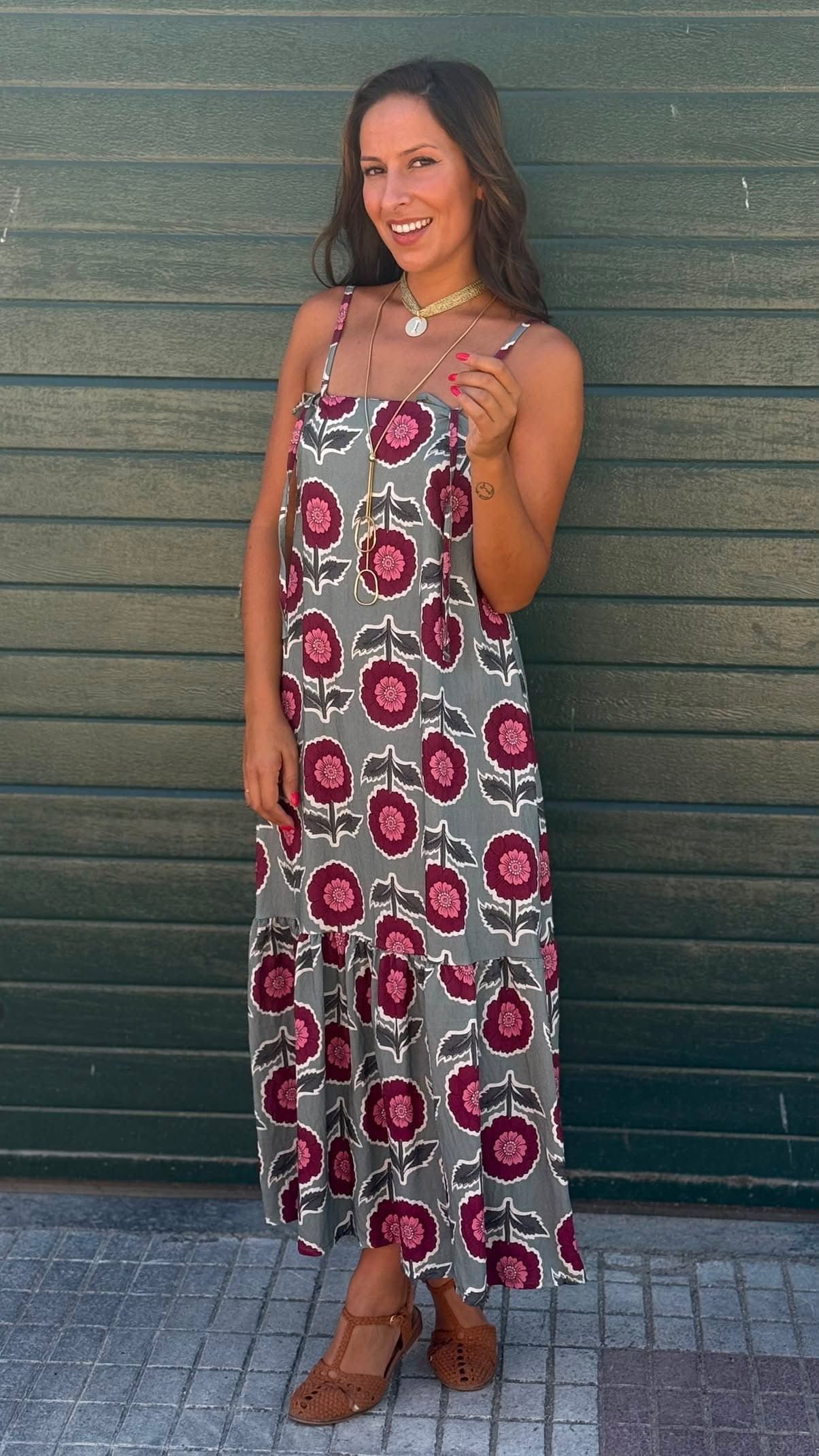 Vestido flor tirante - Imagen 3