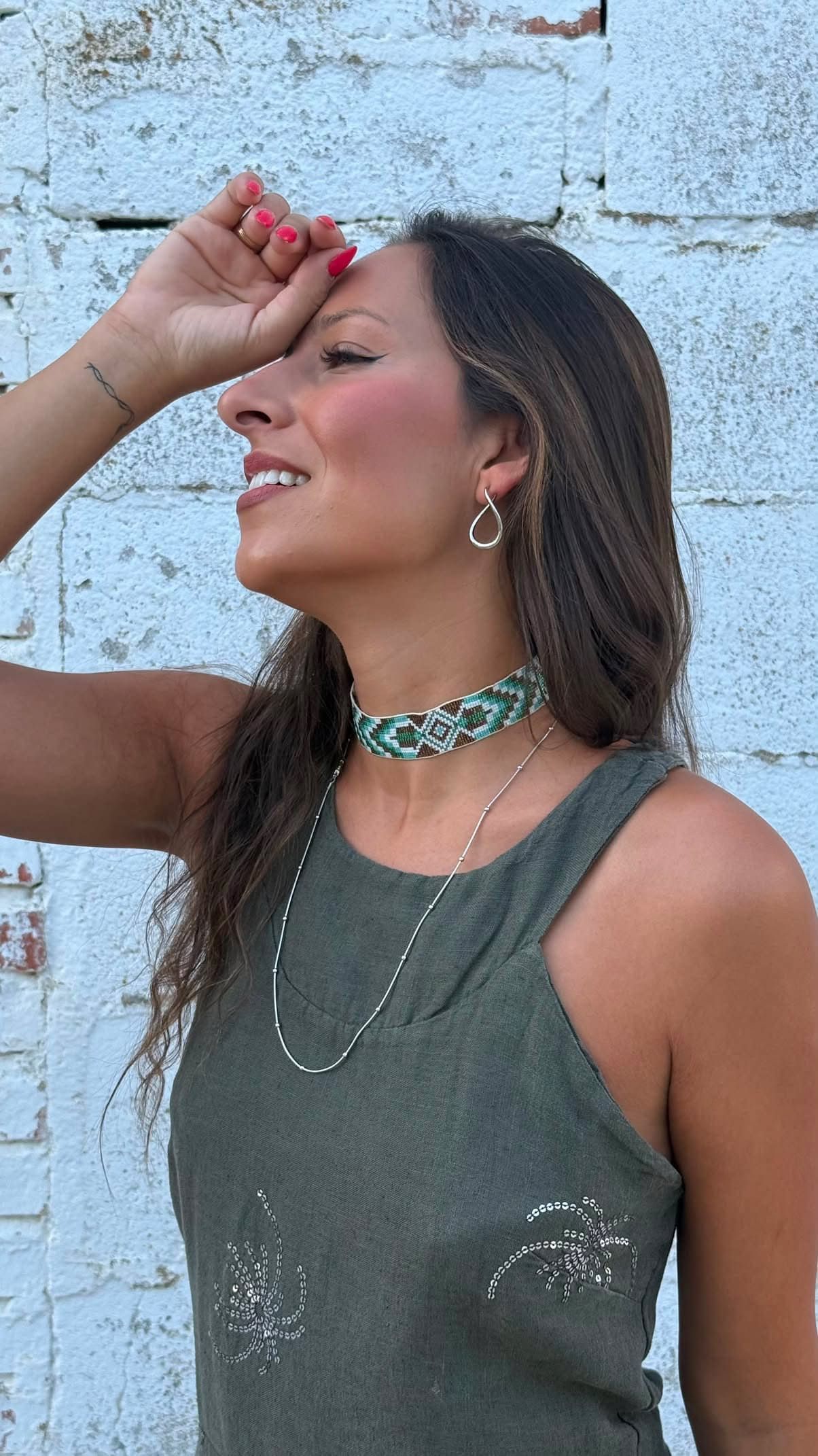 Choker verde agua