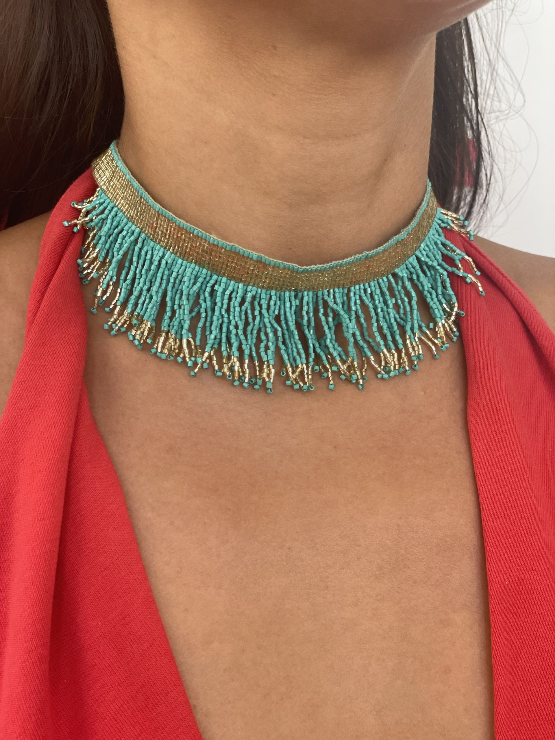 Choker verde agua