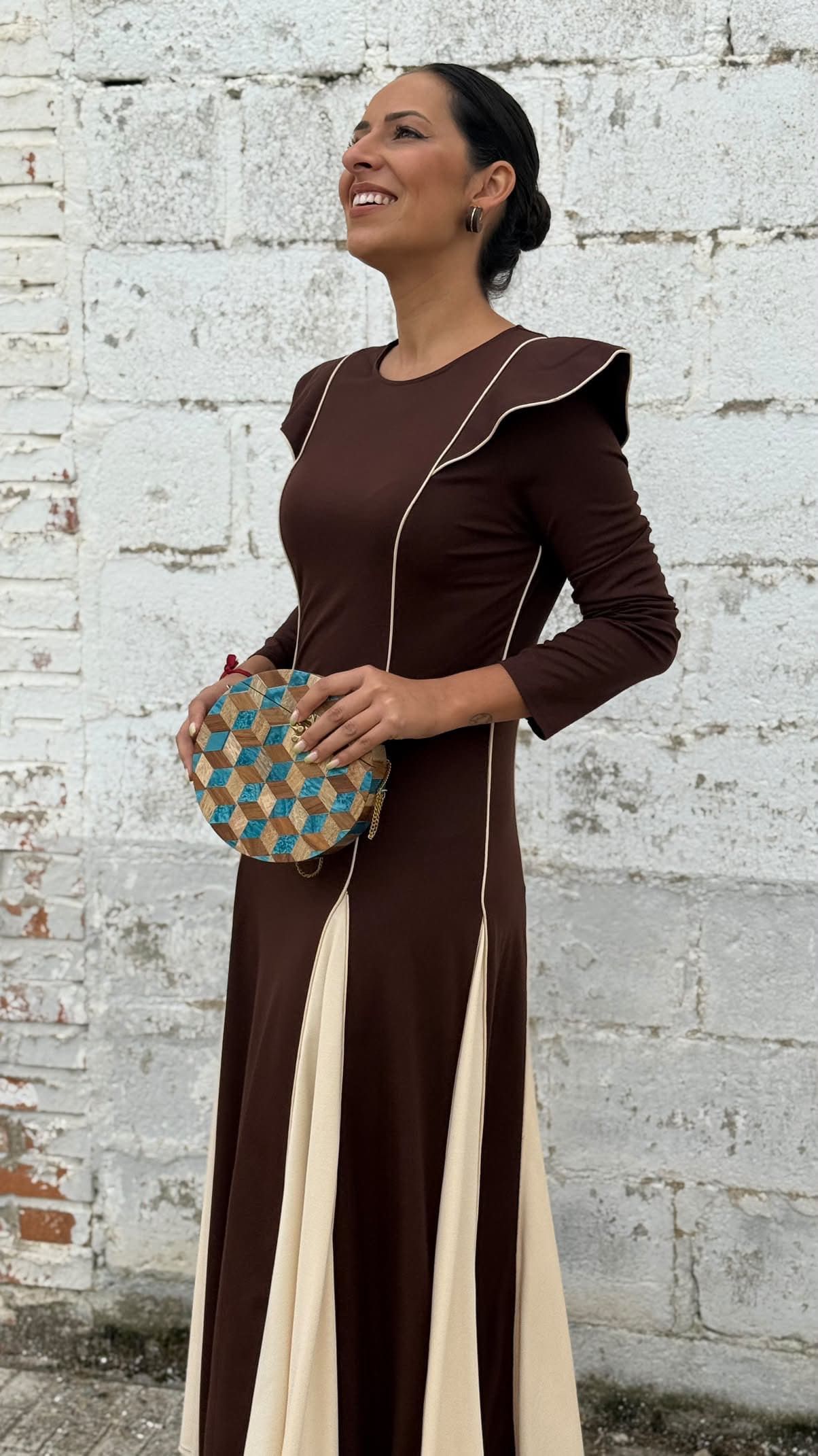 Vestido choco hombreras