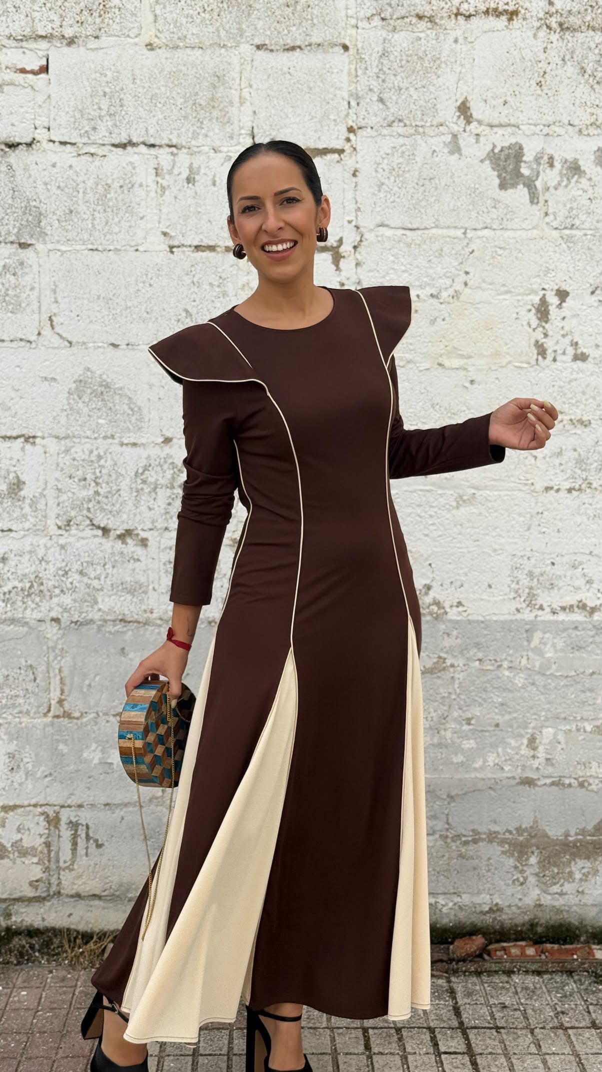 Vestido choco hombreras - Imagen 2