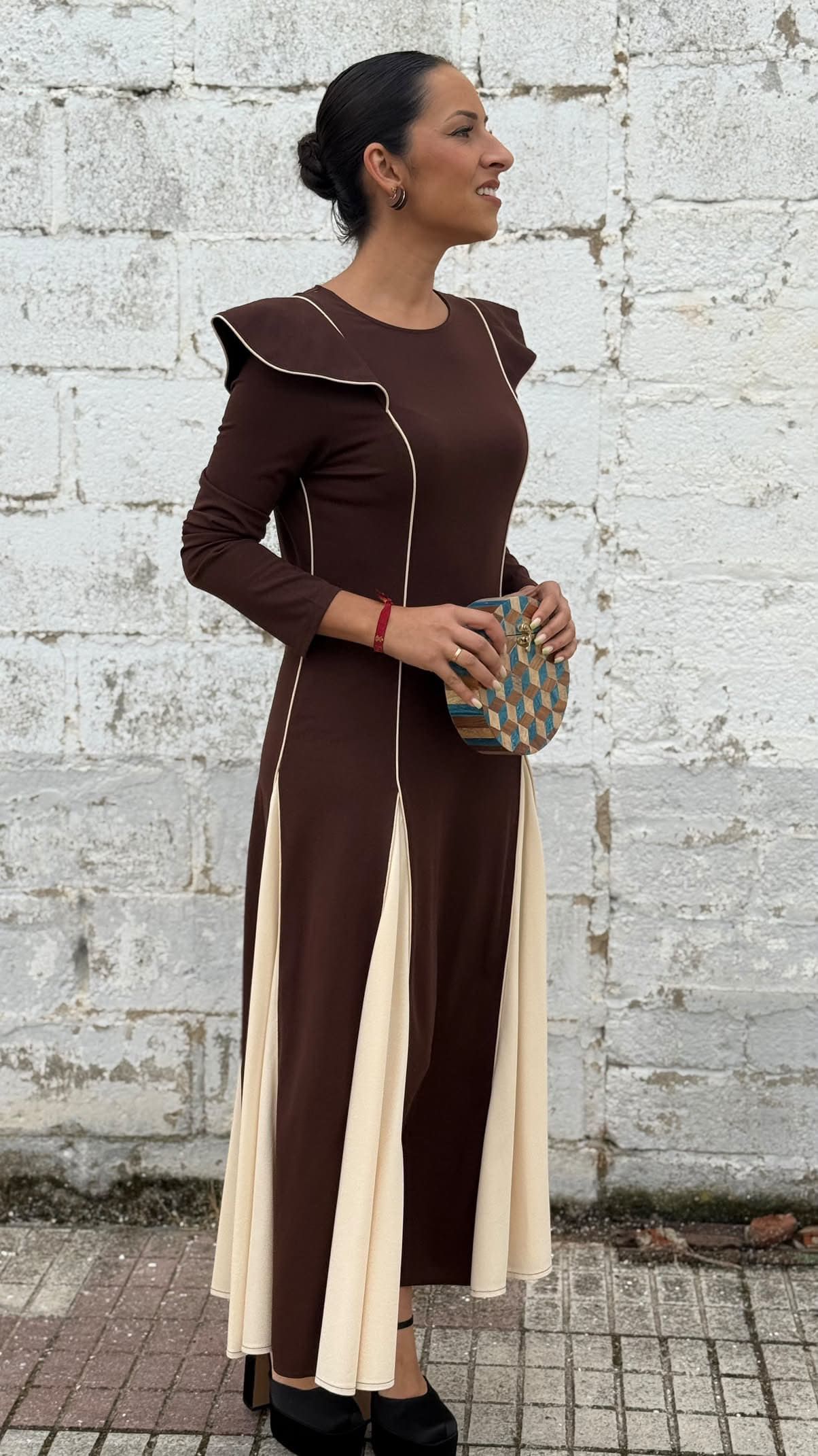 Vestido choco hombreras - Imagen 3